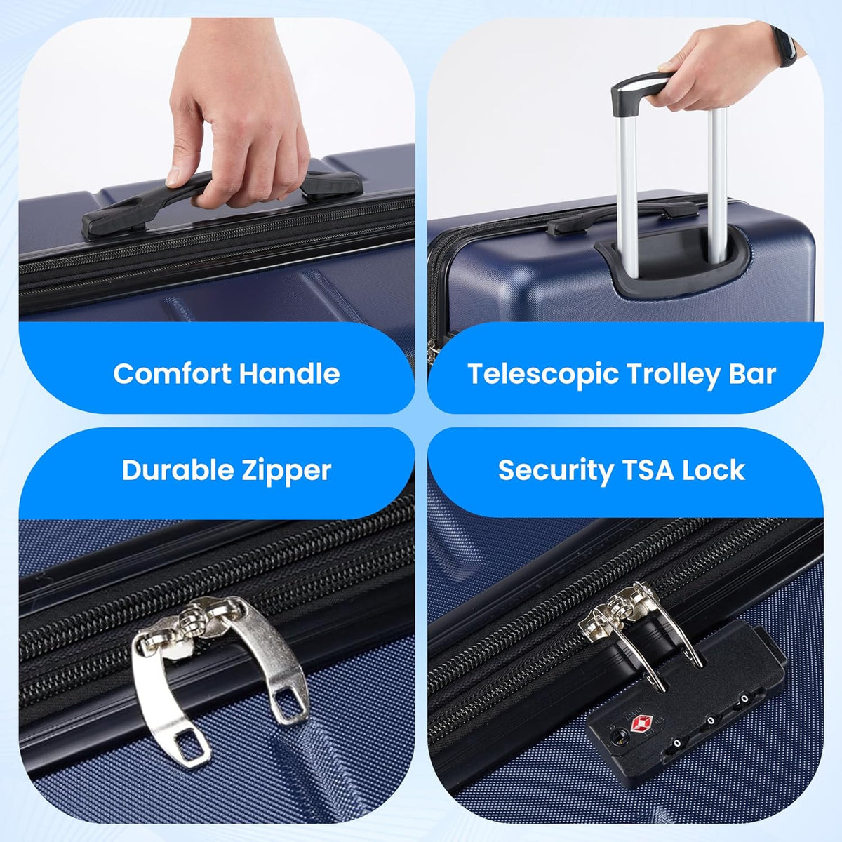 20 Inch Hardside Carry On Luggage, Suitcase with Double Spinner Wheels & TSA Lock, Hard Shell Suitcase, Expandable Rolling Lightweight Luggage, White