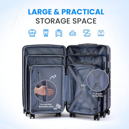 20 Inch Hardside Carry On Luggage, Suitcase with Double Spinner Wheels & TSA Lock, Hard Shell Suitcase, Expandable Rolling Lightweight Luggage, White
