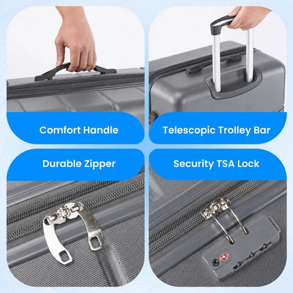 20 Inch Hardside Carry On Luggage, Suitcase with Double Spinner Wheels & TSA Lock, Hard Shell Suitcase, Expandable Rolling Lightweight Luggage, White