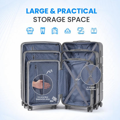20 Inch Hardside Carry On Luggage, Suitcase with Double Spinner Wheels & TSA Lock, Hard Shell Suitcase, Expandable Rolling Lightweight Luggage, White