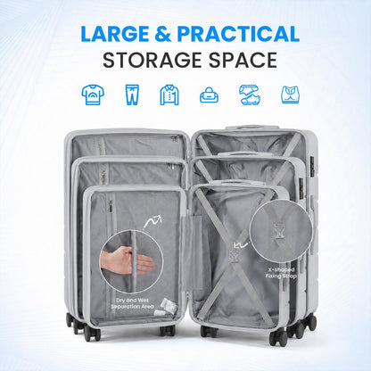 20 Inch Hardside Carry On Luggage, Suitcase with Double Spinner Wheels & TSA Lock, Hard Shell Suitcase, Expandable Rolling Lightweight Luggage, White