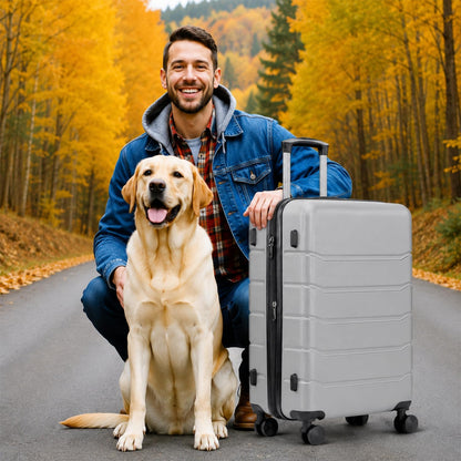 20 Inch Hardside Carry On Luggage, Suitcase with Double Spinner Wheels & TSA Lock, Hard Shell Suitcase, Expandable Rolling Lightweight Luggage, White