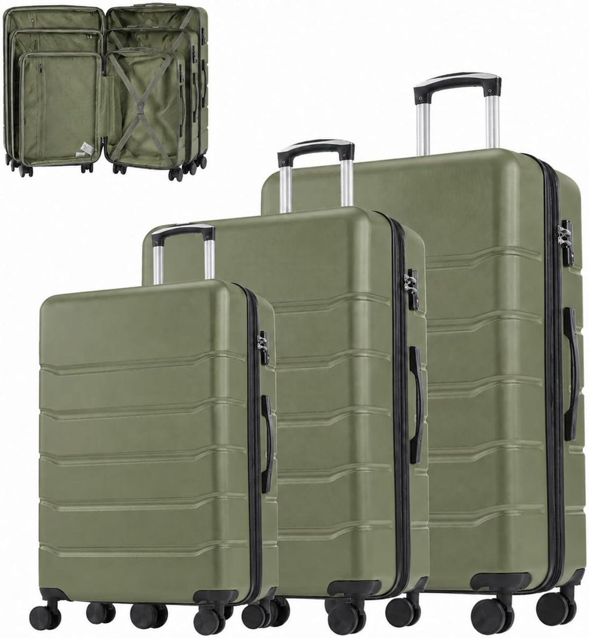 20 Inch Hardside Carry On Luggage, Suitcase with Double Spinner Wheels & TSA Lock, Hard Shell Suitcase, Expandable Rolling Lightweight Luggage, White
