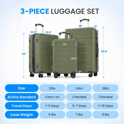 20 Inch Hardside Carry On Luggage, Suitcase with Double Spinner Wheels & TSA Lock, Hard Shell Suitcase, Expandable Rolling Lightweight Luggage, White