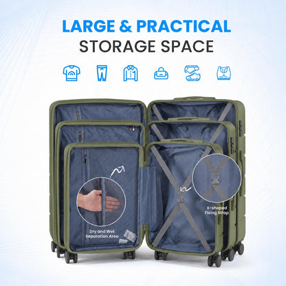 20 Inch Hardside Carry On Luggage, Suitcase with Double Spinner Wheels & TSA Lock, Hard Shell Suitcase, Expandable Rolling Lightweight Luggage, White