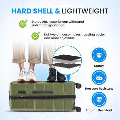 20 Inch Hardside Carry On Luggage, Suitcase with Double Spinner Wheels & TSA Lock, Hard Shell Suitcase, Expandable Rolling Lightweight Luggage, White