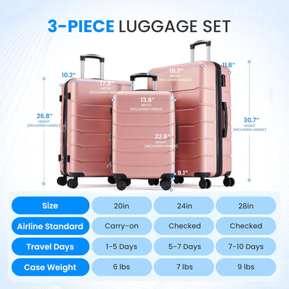 20 Inch Hardside Carry On Luggage, Suitcase with Double Spinner Wheels & TSA Lock, Hard Shell Suitcase, Expandable Rolling Lightweight Luggage, White