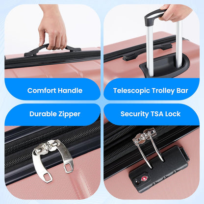 20 Inch Hardside Carry On Luggage, Suitcase with Double Spinner Wheels & TSA Lock, Hard Shell Suitcase, Expandable Rolling Lightweight Luggage, White