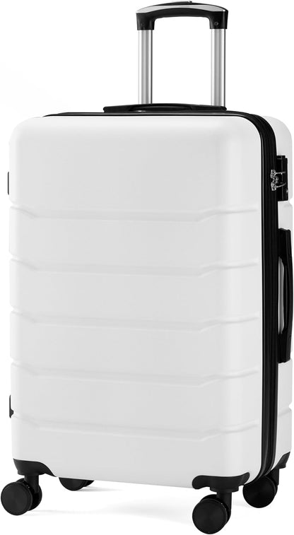 20 Inch Hardside Carry On Luggage, Suitcase with Double Spinner Wheels & TSA Lock, Hard Shell Suitcase, Expandable Rolling Lightweight Luggage, White