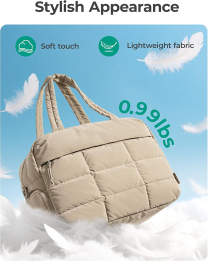 Gym Bag for Women, Carry on Travel Duffel Bag, Water-resistant Weekender with Shoe Compartment for Gym Travel Work, Dim Gray, Medium