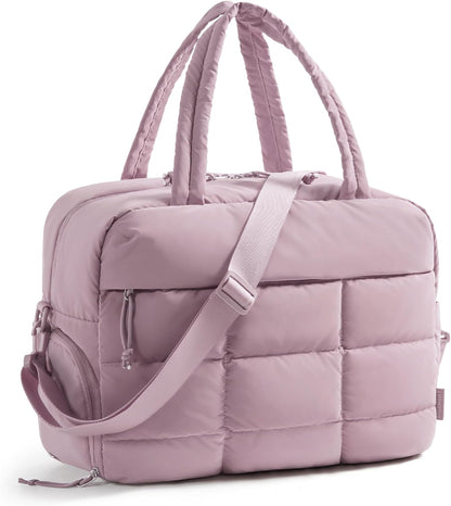 Gym Bag for Women, Carry on Travel Duffel Bag, Water-resistant Weekender with Shoe Compartment for Gym Travel Work, Dim Gray, Medium