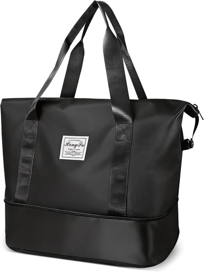 Large Capacity Foldable Travel Duffel Bag Overnight Carry on Luggage Bag Expandable Travel Bag Waterproof Weekender Bag for Women and Men,Sports Gym Bags for Tourism Flight