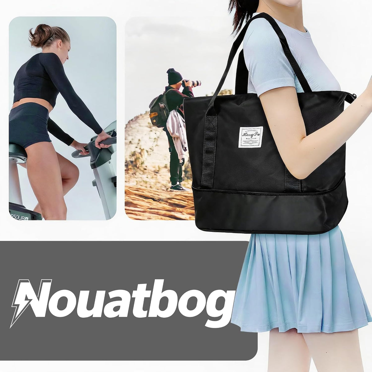 Large Capacity Foldable Travel Duffel Bag Overnight Carry on Luggage Bag Expandable Travel Bag Waterproof Weekender Bag for Women and Men,Sports Gym Bags for Tourism Flight