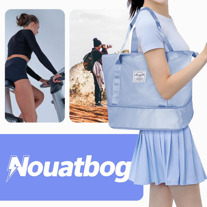 Large Capacity Foldable Travel Duffel Bag Overnight Carry on Luggage Bag Expandable Travel Bag Waterproof Weekender Bag for Women and Men,Sports Gym Bags for Tourism Flight