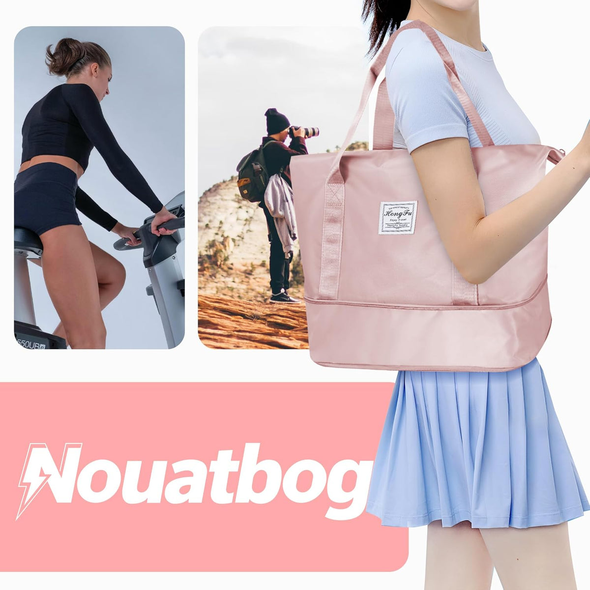 Large Capacity Foldable Travel Duffel Bag Overnight Carry on Luggage Bag Expandable Travel Bag Waterproof Weekender Bag for Women and Men,Sports Gym Bags for Tourism Flight