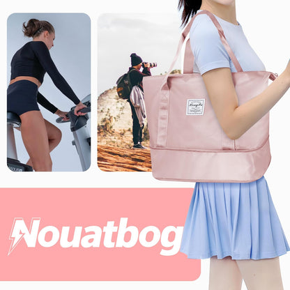 Large Capacity Foldable Travel Duffel Bag Overnight Carry on Luggage Bag Expandable Travel Bag Waterproof Weekender Bag for Women and Men,Sports Gym Bags for Tourism Flight