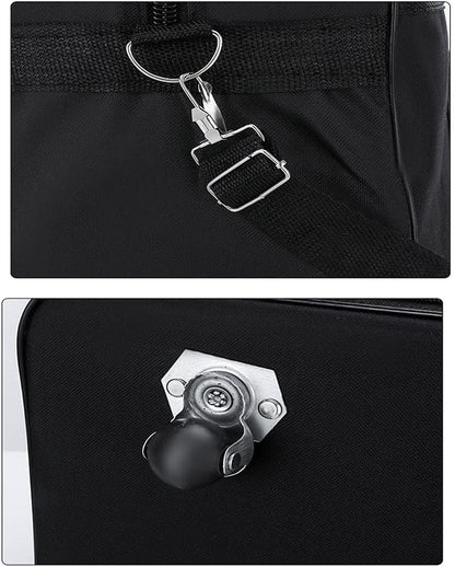 Expandable Extra Large Travel Oxford Duffel Bag with Wheels Waterproof Lightweight Traveling Foldable Suitcase (Black, L - 6 wheels)