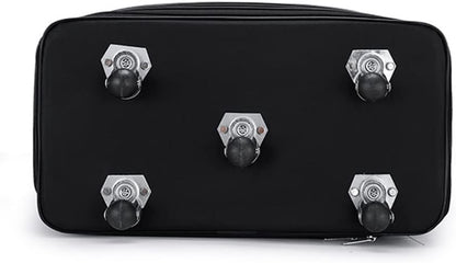 Expandable Extra Large Travel Oxford Duffel Bag with Wheels Waterproof Lightweight Traveling Foldable Suitcase (Black, L - 6 wheels)