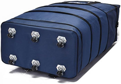Expandable Extra Large Travel Oxford Duffel Bag with Wheels Waterproof Lightweight Traveling Foldable Suitcase (Black, L - 6 wheels)