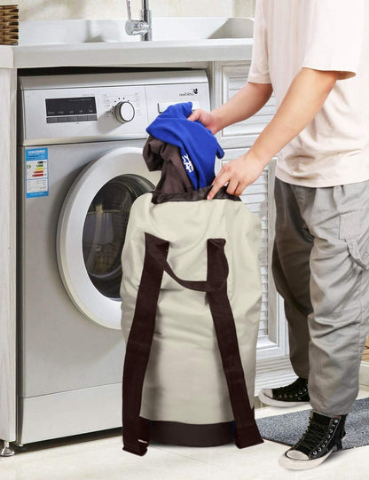Backpack Laundry Bag, Laundry Backpack with Shoulder Straps and Mesh Pocket Durable Nylon Clothes Hamper Bag with Drawstring Closure for College, Travel, Laundromat, Apartment