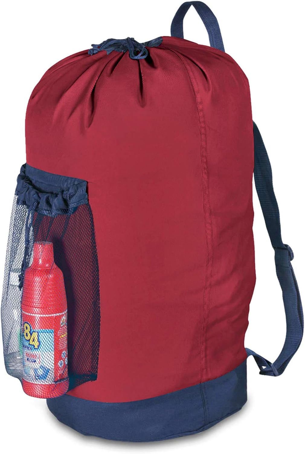 Backpack Laundry Bag, Laundry Backpack with Shoulder Straps and Mesh Pocket Durable Nylon Clothes Hamper Bag with Drawstring Closure for College, Travel, Laundromat, Apartment