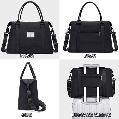 Weekender Bags for Women, Travel Duffel Bag Overnight Weekend Bag Sports Gym Tote Bag with Wet Pocket & Flight Approved