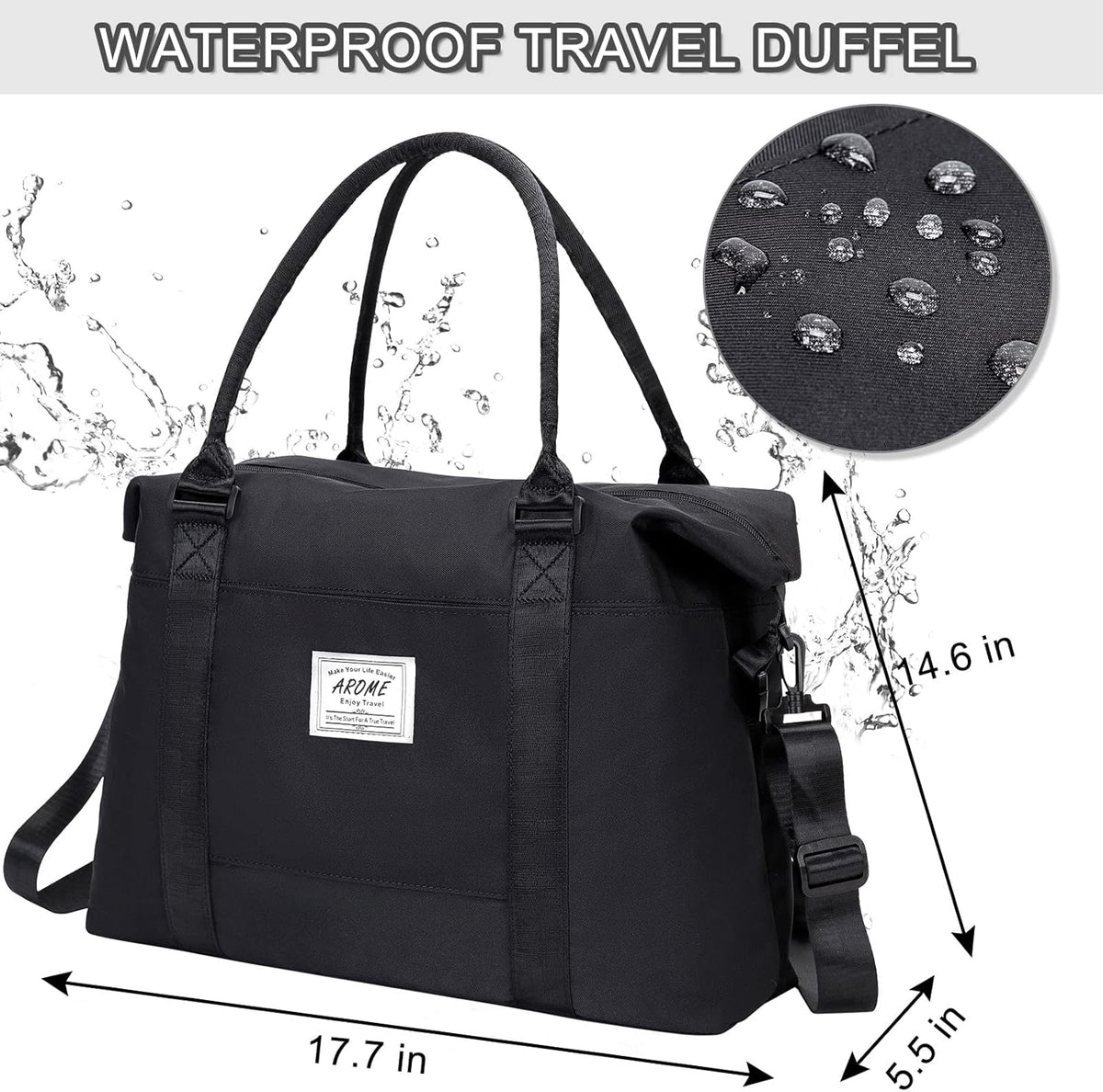 Weekender Bags for Women, Travel Duffel Bag Overnight Weekend Bag Sports Gym Tote Bag with Wet Pocket & Flight Approved