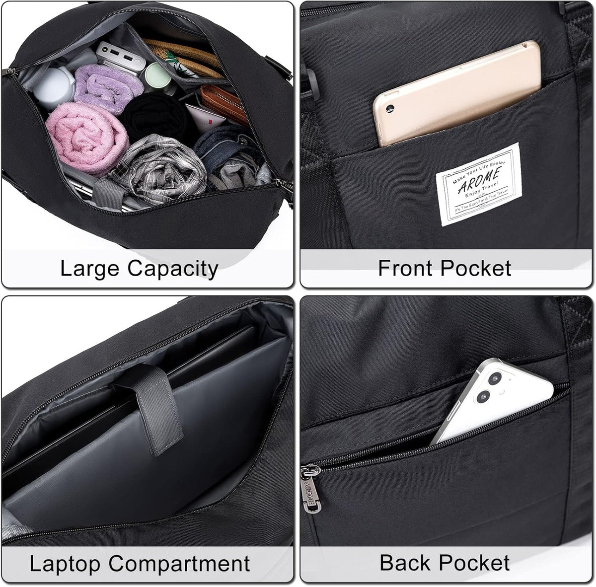 Weekender Bags for Women, Travel Duffel Bag Overnight Weekend Bag Sports Gym Tote Bag with Wet Pocket & Flight Approved