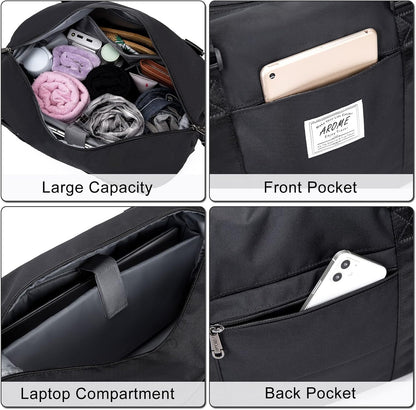 Weekender Bags for Women, Travel Duffel Bag Overnight Weekend Bag Sports Gym Tote Bag with Wet Pocket & Flight Approved