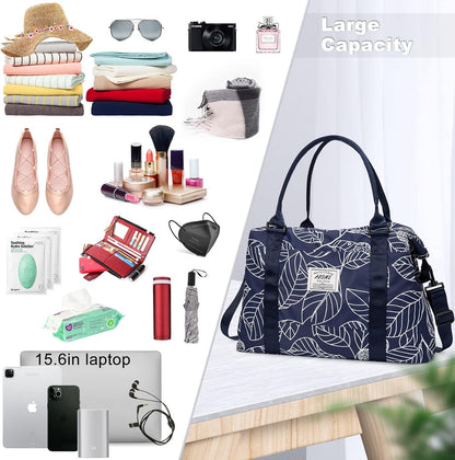Weekender Bags for Women, Travel Duffel Bag Overnight Weekend Bag Sports Gym Tote Bag with Wet Pocket & Flight Approved
