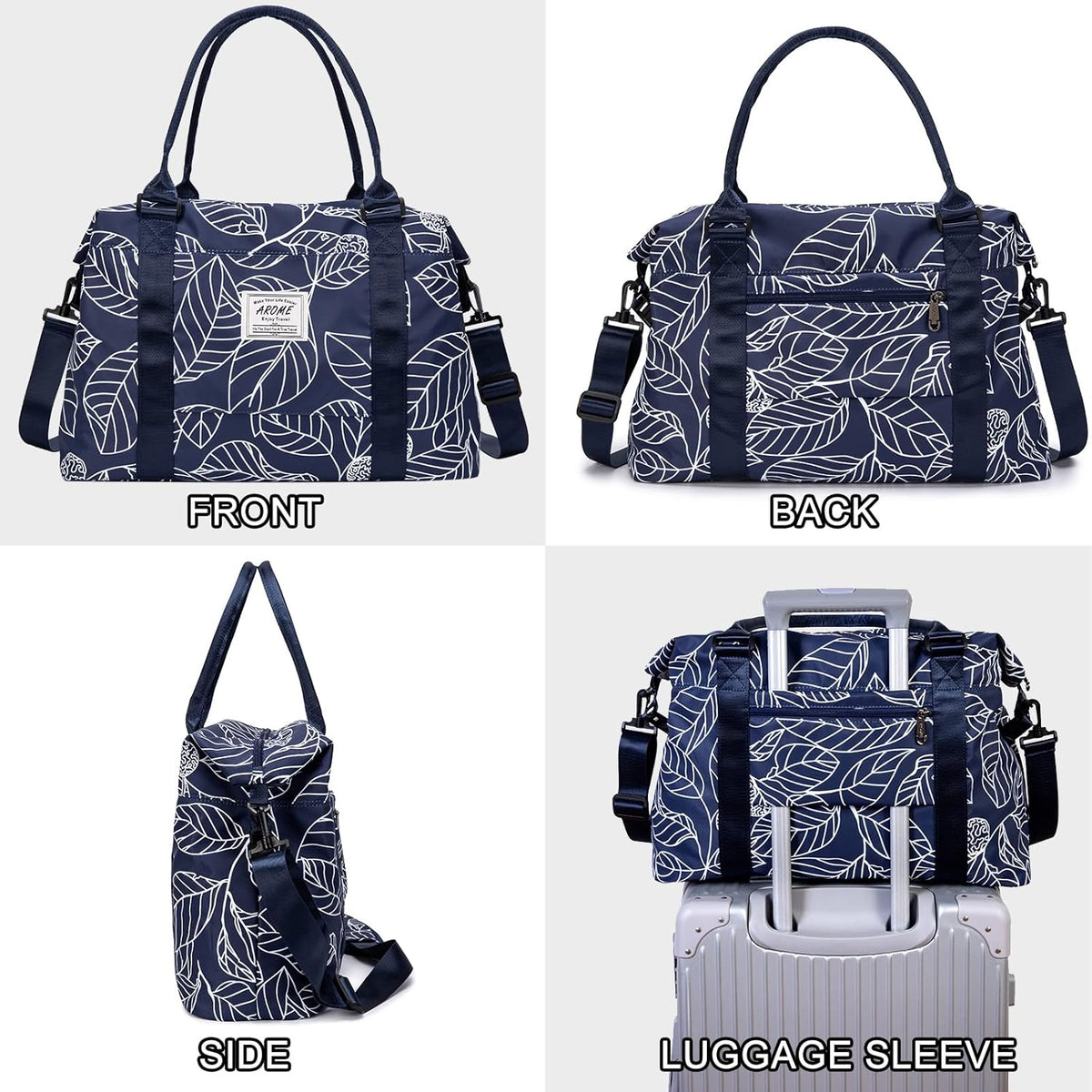 Weekender Bags for Women, Travel Duffel Bag Overnight Weekend Bag Sports Gym Tote Bag with Wet Pocket & Flight Approved