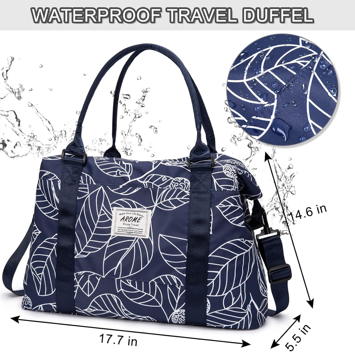 Weekender Bags for Women, Travel Duffel Bag Overnight Weekend Bag Sports Gym Tote Bag with Wet Pocket & Flight Approved