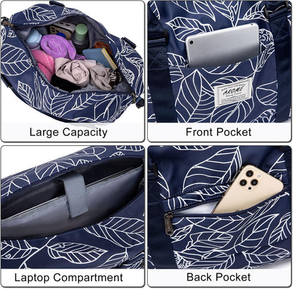 Weekender Bags for Women, Travel Duffel Bag Overnight Weekend Bag Sports Gym Tote Bag with Wet Pocket & Flight Approved