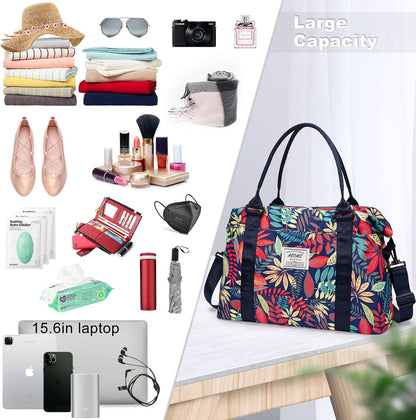 Weekender Bags for Women, Travel Duffel Bag Overnight Weekend Bag Sports Gym Tote Bag with Wet Pocket & Flight Approved