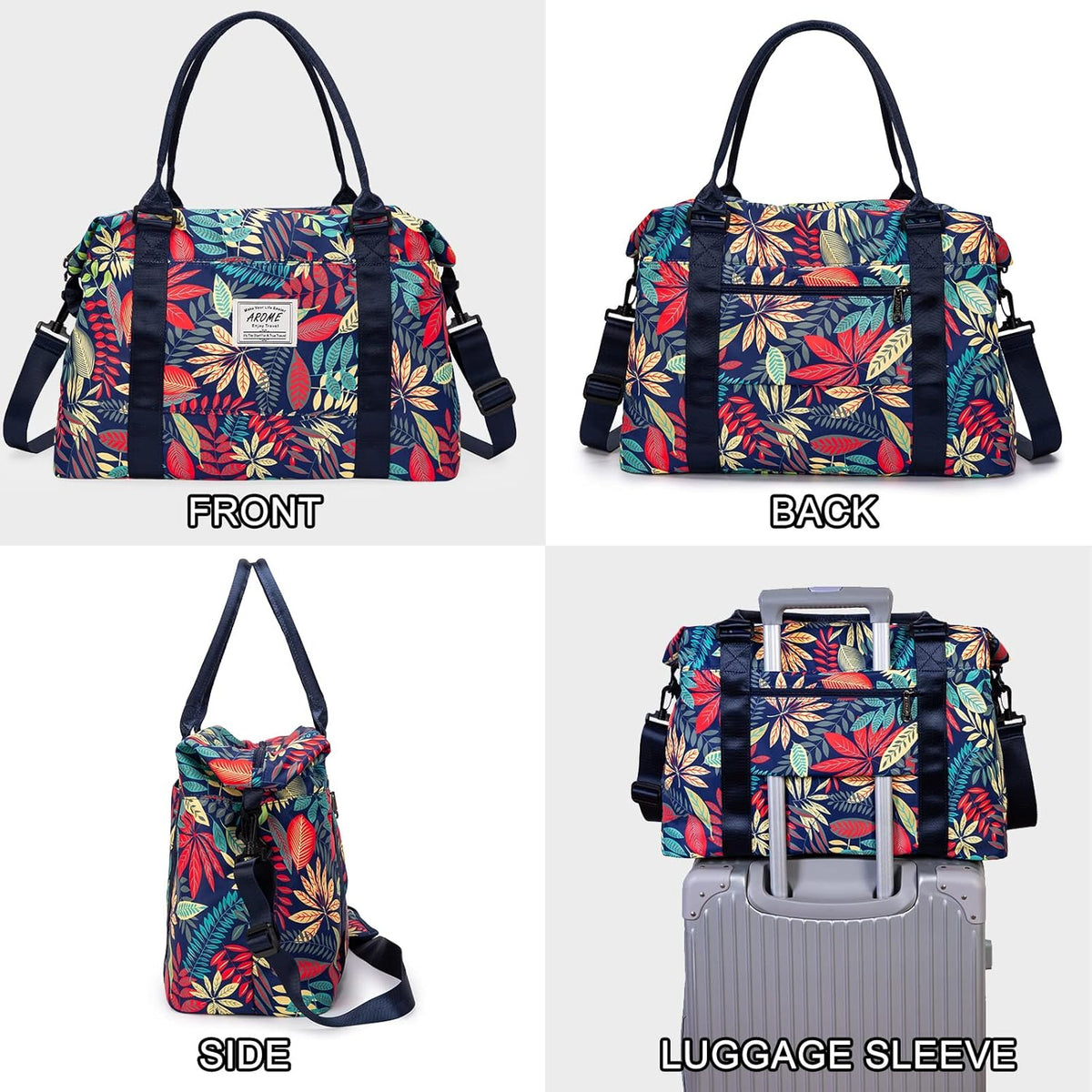 Weekender Bags for Women, Travel Duffel Bag Overnight Weekend Bag Sports Gym Tote Bag with Wet Pocket & Flight Approved