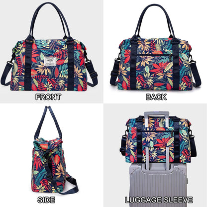 Weekender Bags for Women, Travel Duffel Bag Overnight Weekend Bag Sports Gym Tote Bag with Wet Pocket & Flight Approved