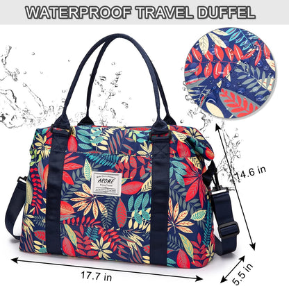 Weekender Bags for Women, Travel Duffel Bag Overnight Weekend Bag Sports Gym Tote Bag with Wet Pocket & Flight Approved