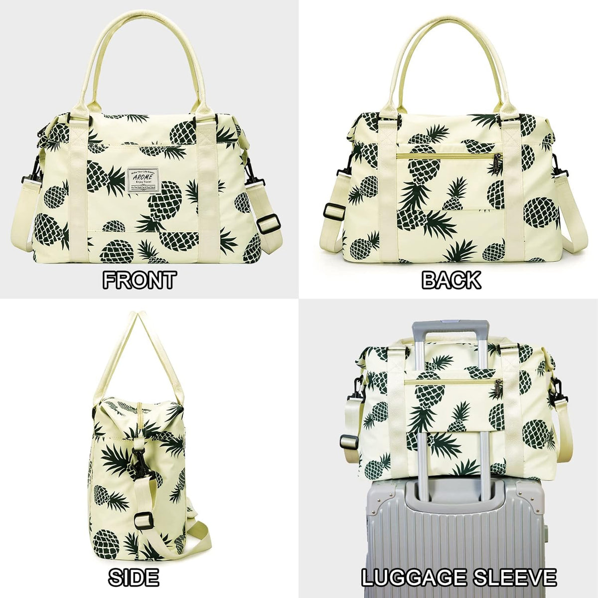 Weekender Bags for Women, Travel Duffel Bag Overnight Weekend Bag Sports Gym Tote Bag with Wet Pocket & Flight Approved