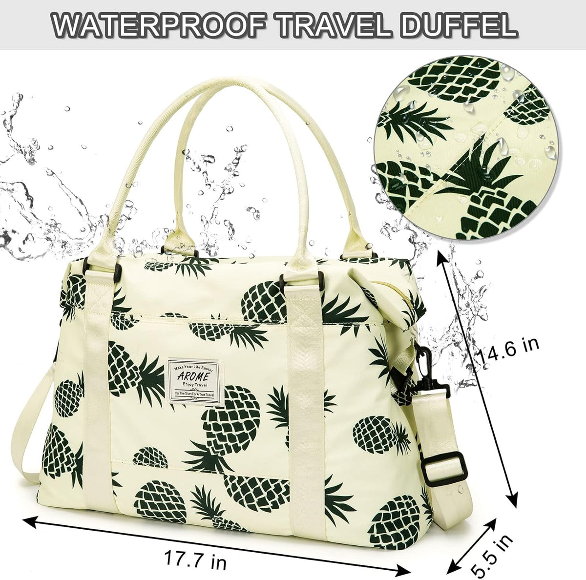 Weekender Bags for Women, Travel Duffel Bag Overnight Weekend Bag Sports Gym Tote Bag with Wet Pocket & Flight Approved