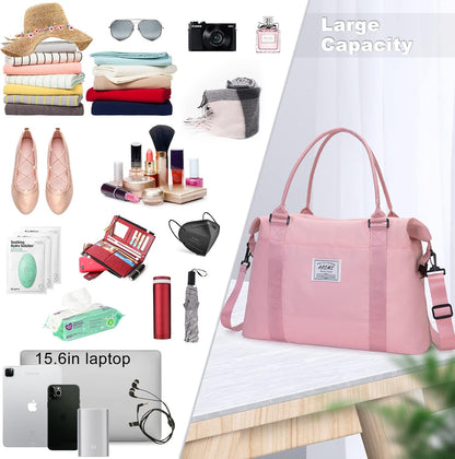 Weekender Bags for Women, Travel Duffel Bag Overnight Weekend Bag Sports Gym Tote Bag with Wet Pocket & Flight Approved