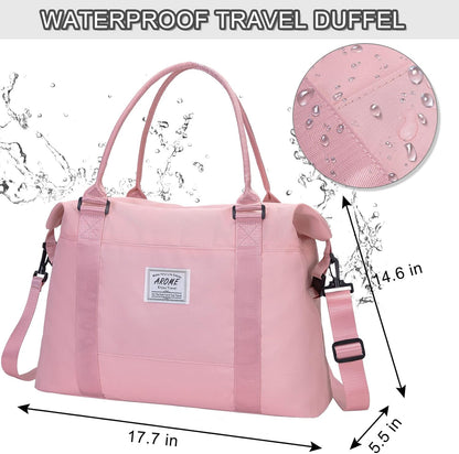 Weekender Bags for Women, Travel Duffel Bag Overnight Weekend Bag Sports Gym Tote Bag with Wet Pocket & Flight Approved