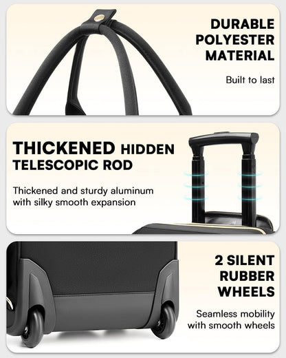 Rolling Backpack for Women, Travel Rolling Laptop Backpack with Wheels, Vertical & Horizontal Storage 2 In 1, Flip-Top Design, Water-Resistant Overnight College Underseat Carry on Luggage, Navy Blue