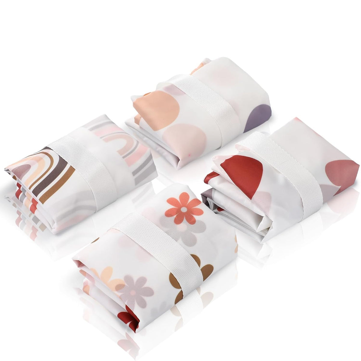 4 Pack 12 x 14 in Wet Bags for Swimsuits, Waterproof Reusable Travel Wet Dry Bags with Zippered Pockets for Beach Pool Swimwear, Towels, Gym, Cloth Diapers, Summer Vacation(Flower)