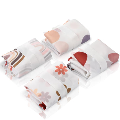 4 Pack 12 x 14 in Wet Bags for Swimsuits, Waterproof Reusable Travel Wet Dry Bags with Zippered Pockets for Beach Pool Swimwear, Towels, Gym, Cloth Diapers, Summer Vacation(Flower)