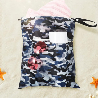 4 Pack 12 x 14 in Wet Bags for Swimsuits, Waterproof Reusable Travel Wet Dry Bags with Zippered Pockets for Beach Pool Swimwear, Towels, Gym, Cloth Diapers, Summer Vacation(Flower)