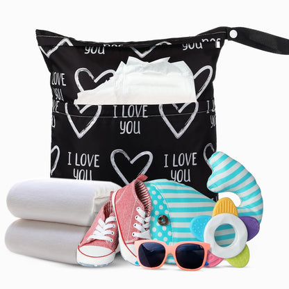 4 Pack 12 x 14 in Wet Bags for Swimsuits, Waterproof Reusable Travel Wet Dry Bags with Zippered Pockets for Beach Pool Swimwear, Towels, Gym, Cloth Diapers, Summer Vacation(Flower)
