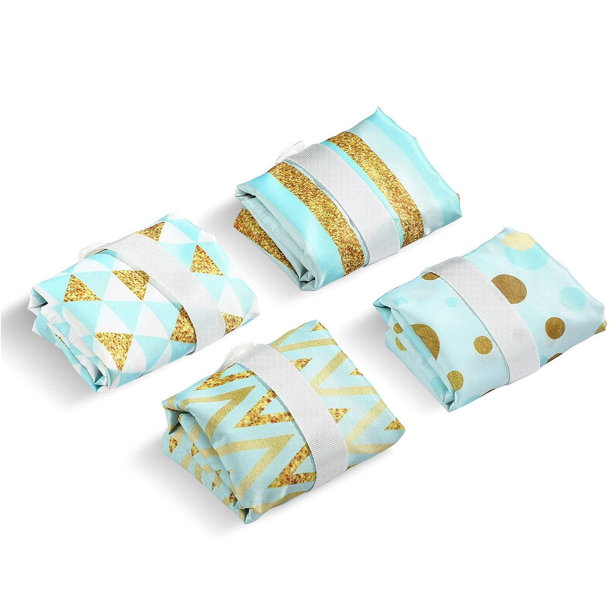 4 Pack 12 x 14 in Wet Bags for Swimsuits, Waterproof Reusable Travel Wet Dry Bags with Zippered Pockets for Beach Pool Swimwear, Towels, Gym, Cloth Diapers, Summer Vacation(Flower)