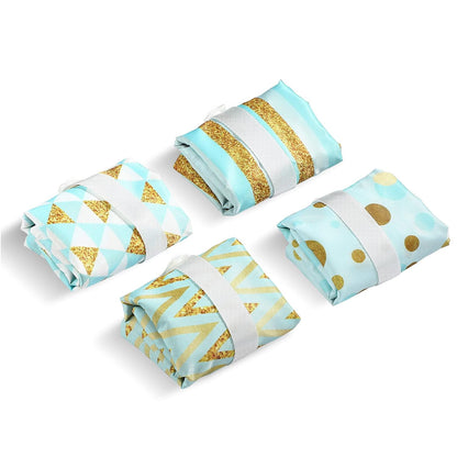 4 Pack 12 x 14 in Wet Bags for Swimsuits, Waterproof Reusable Travel Wet Dry Bags with Zippered Pockets for Beach Pool Swimwear, Towels, Gym, Cloth Diapers, Summer Vacation(Flower)