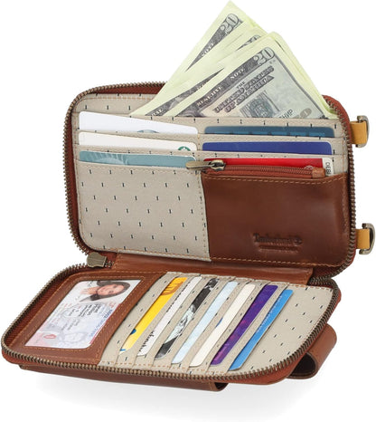 Women's RFID Leather Phone Crossbody Wallet Bag