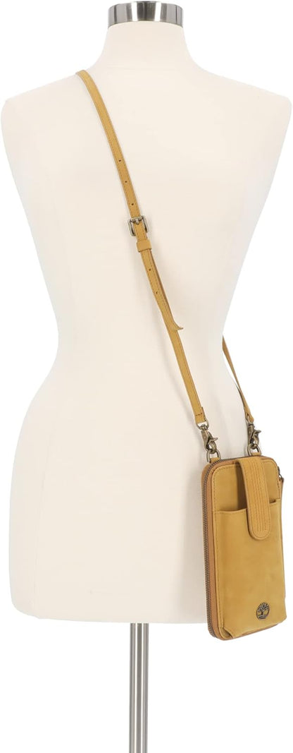 Women's RFID Leather Phone Crossbody Wallet Bag